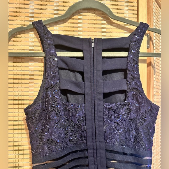 Speechless Navy Lace Sequin Fit & Flare Mini Dress - Picture 7 of 11